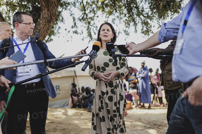 Annalena Bärbock (Alliance 90/The Greens), Federal Foreign Minister, photographed during a visit to the Gorom refugee settlement southwest of Juba, 26 January 2024. Bärbock is visiting Kenya and South Sudan as part of her trip to East Africa / Photographed on behalf of the Federal Foreign Office
