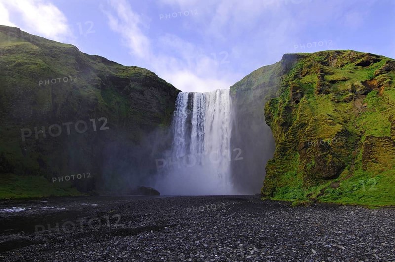 Skogafoss, one of the highest waterfalls (60m) in Iceland