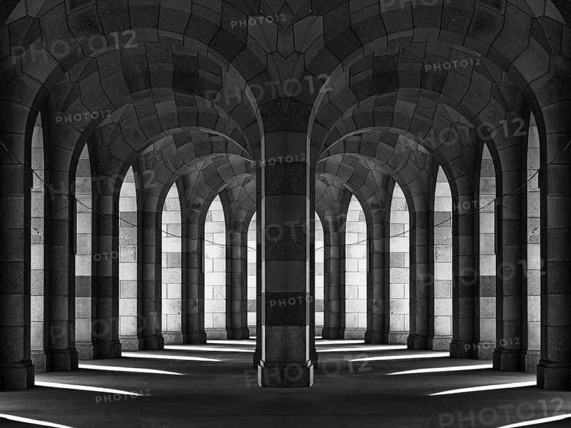 Arcade tour of the Congress Hall, unfinished monumental building of the National Socialists on the former Nazi Party Rally Grounds, 1933-1945, Composing, Nuremberg, Middle Franconia Bavaria, Germany, Europe