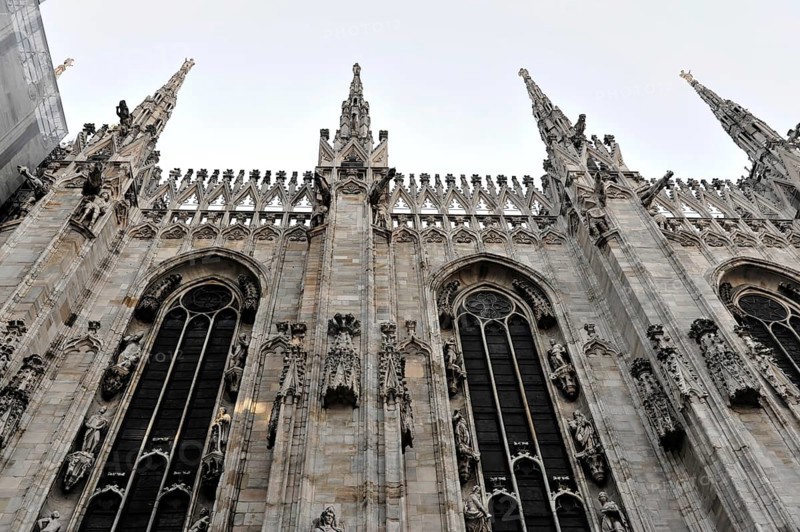 Detail, Milan Cathedral, Duomo, start of construction 1386, completion 1858, Milan, Milano, Lombardy, Italy, Europe