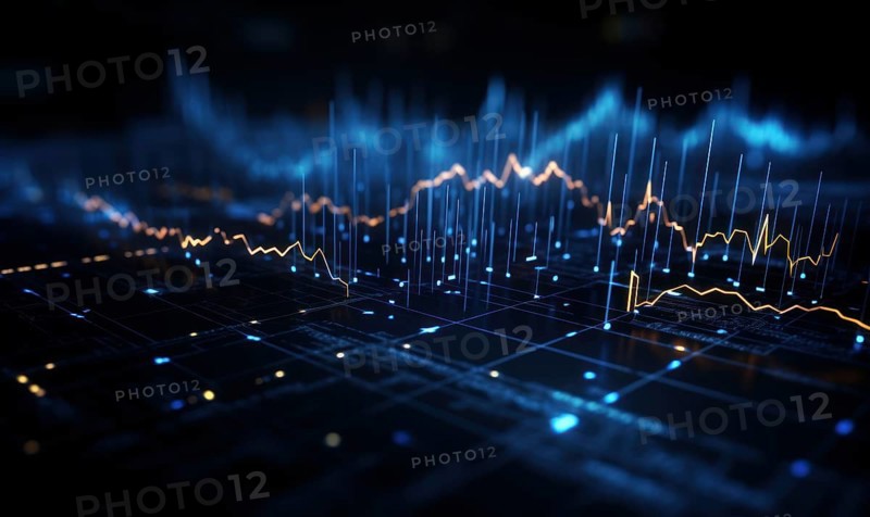 Stock market graph on digital screen. Business and financial concept AI generated