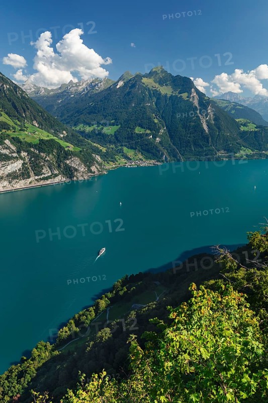 View from Seelisberg over Lake Lucerne to Bristenstock, Canton Uri, Switzerland, Seelisberg, Lake Lucerne, Uri, Switzerland, Europe