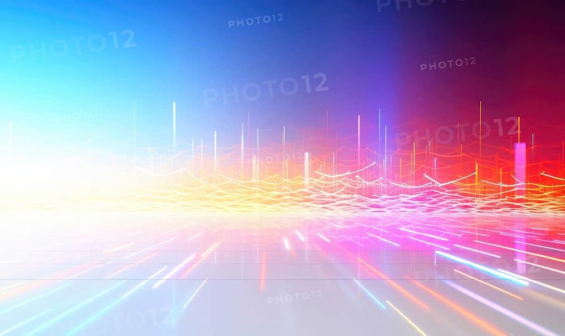Abstract background with glowing lines and bokeh effect AI generated
