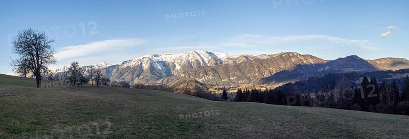 Snow-covered Alpine peaks, Sengsengebirge, panoramic shot, Spital am Pyhrn, Totes Gebirge, Pyhrn-tidal creek region, Pyhrn-Eisenwurzen, Traunviertel, Upper Austria, Austria, Europe