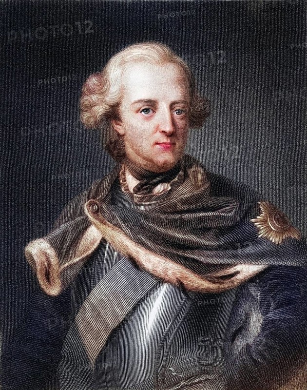 Frederick II alias Frederick the Great 1712-1786. 3rd King of Prussia 1740-86. from the book Gallery of Portraits, 1833, Historical, digitally restored reproduction from a 19th century original, Record date not stated