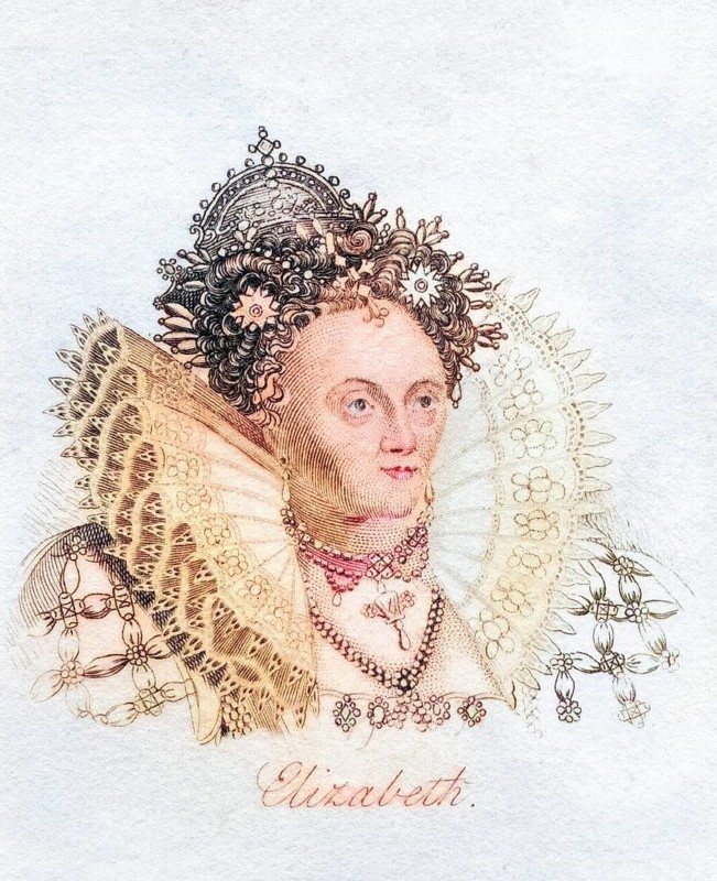 Elizabeth I. 1533-1603 Queen of England from the book Crabbs Historical Dictionary from 1825, Historical, digitally restored reproduction from a 19th century original, Record date not stated