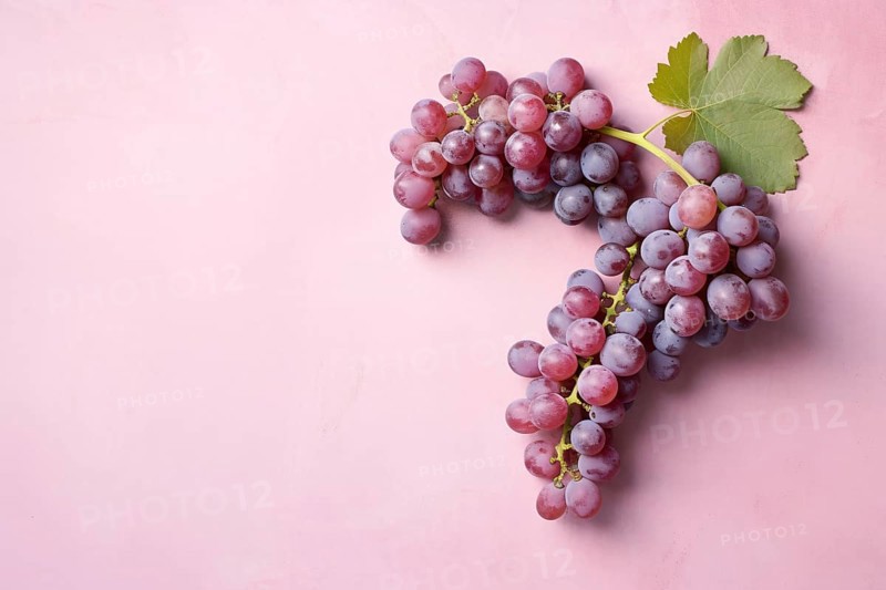 Grapes on pink background. KI generiert, generiert AI generated