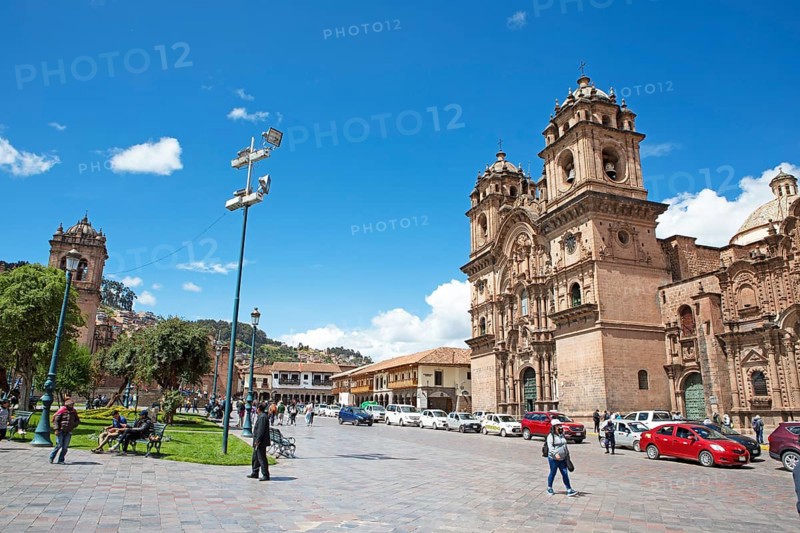 Historic Jesuit church Iglesia de la Compania de Jesus at the Plaza de Armas, historic centre, Cusco, Cusco province, Peru, South America