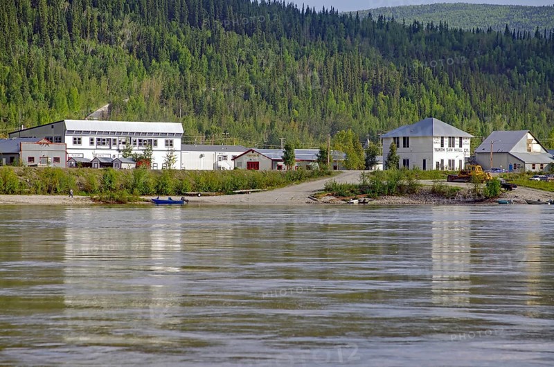 The Yukon and parts of the old town, Gold Rush, Museum, Dawson City, Yukon Territory, Canada, North America