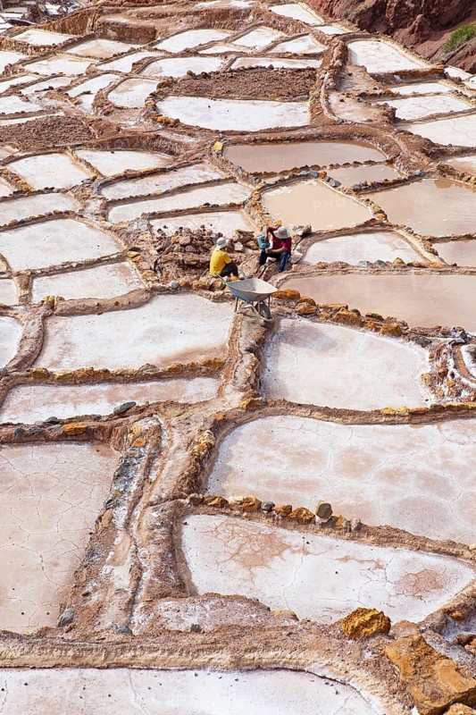 Salineras de Maras or salt mines of Maras, Cusco region, Peru, South America