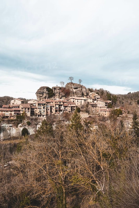 Panoramic of Rupit, one of the best known medieval towns in Catalonia in Spain