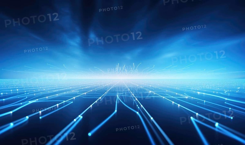Abstract technology background with connecting dots and lines. Network concept AI generated