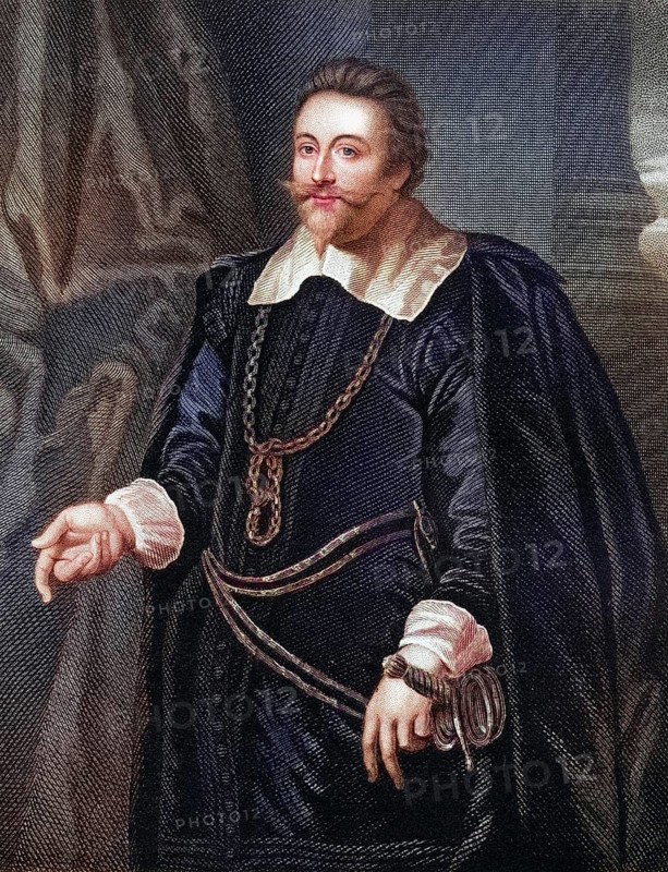 Francis Cottington Baron Cottington of Hanworth, c. 1579-1652, English Lord Chamberlain and Ambassador. From the book Lodge's British Portraits published in London 1823, Historical, digitally restored reproduction from a 19th century original, Record date not stated