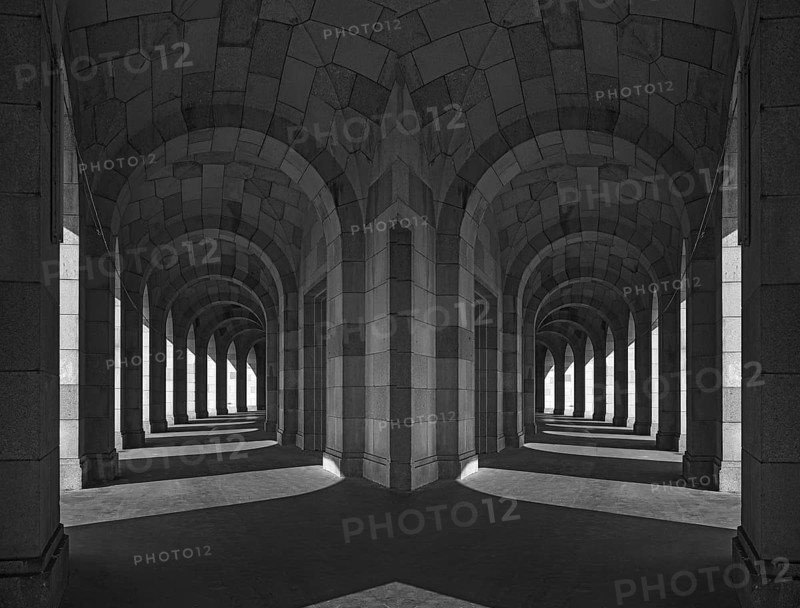 Arcade tour of the Congress Hall, unfinished monumental building of the National Socialists on the former Nazi Party Rally Grounds, 1933-1945, Composing, Nuremberg, Middle Franconia Bavaria, Germany, Europe