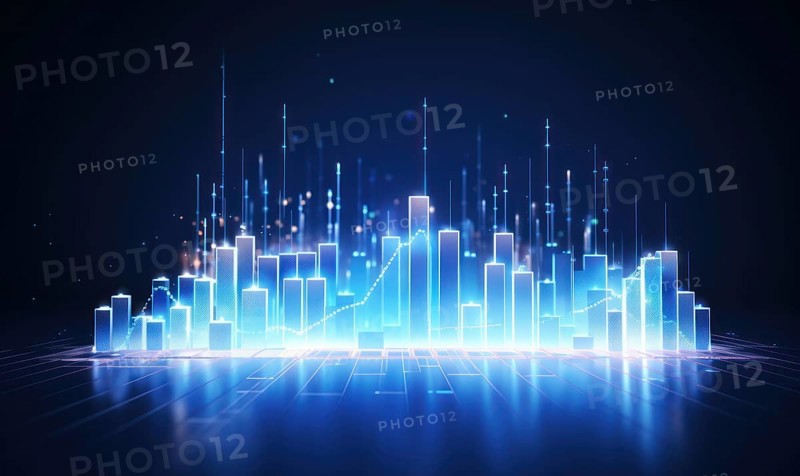 Futuristic cityscape with glowing forex chart AI generated