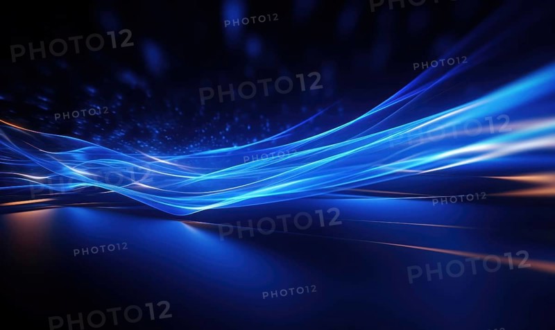 Abstract background with glowing lines and waves AI generated