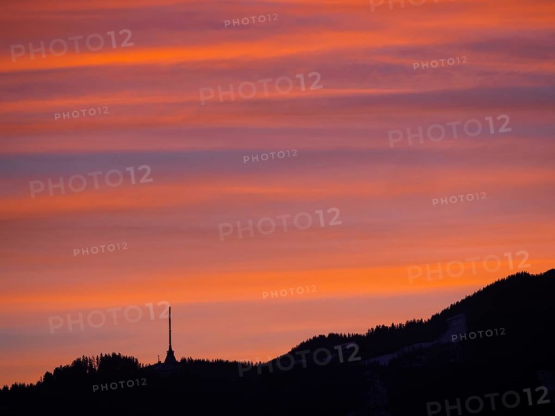 Dawn over the Mugel, Leoben, Styria, Austria, Europe