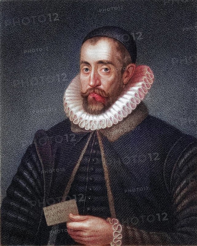 Sir Francis Walsingham c. 1532, 1590 English statesman and spymaster of Queen Elizabeth I, From the book Lodge's British Portraits published in London 1823, Historic, digitally restored reproduction from a 19th century original, Record date not stated