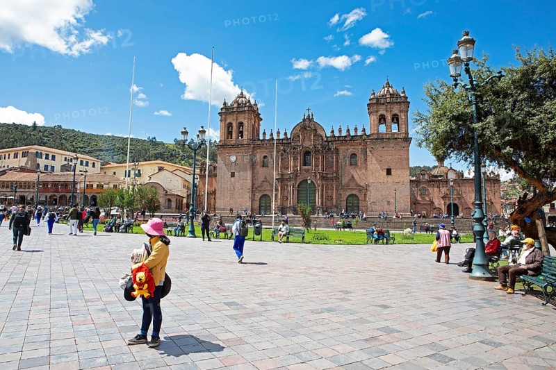 Historic Cathedral of Cusco or Cathedral Basilica of the Assumption of the Virgin Mary at Plaza de Armas, Old Town, Cusco, Cusco Province, Peru, South America