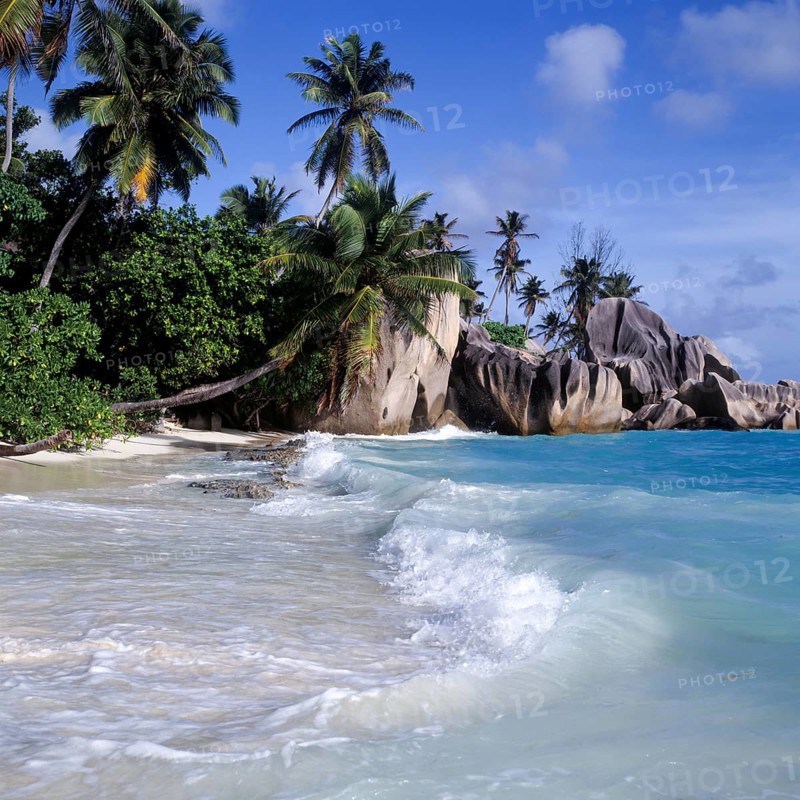 Granite rocks on Anse Source a Jean beach, La Digue, Seychelles, Indian Ocean, Africa
