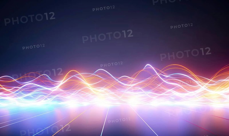 Abstract background with red and blue lines on the left and right AI generated