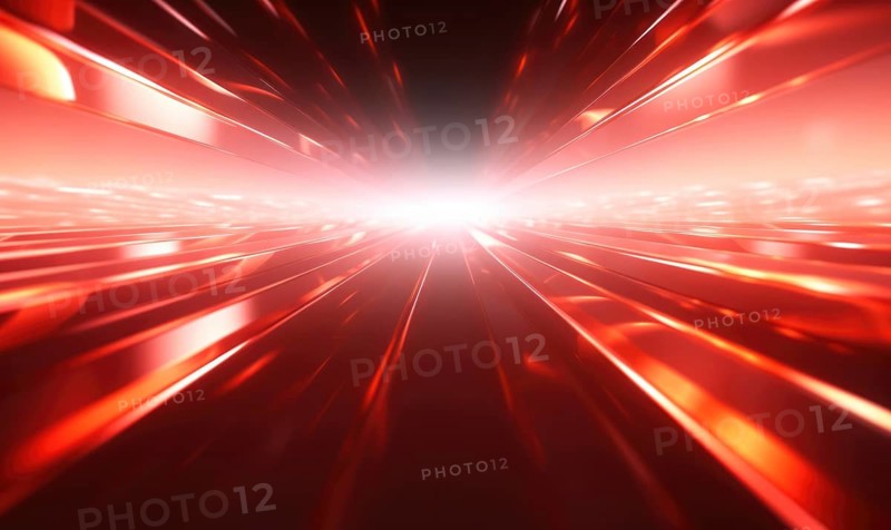 Radiant red light zooming on a digital grid in a dynamic and abstract futuristic style AI generated