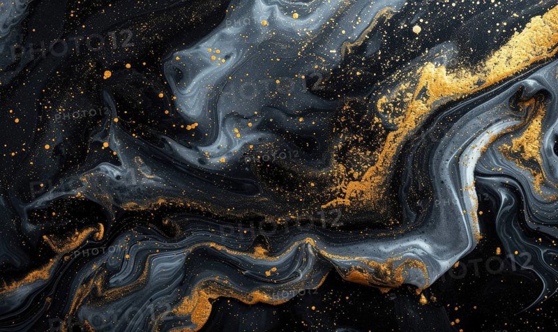 Marble abstract acrylic background. Marbling artwork texture. Agate ripple pattern. Gold powder AI generated