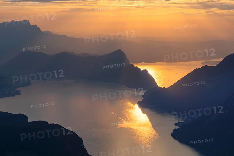 View from Fronalpstock to Lake Lucerne, Schwyz, Switzerland, Fronalpstock, Lake Lucerne, Schwyz, Switzerland, Europe