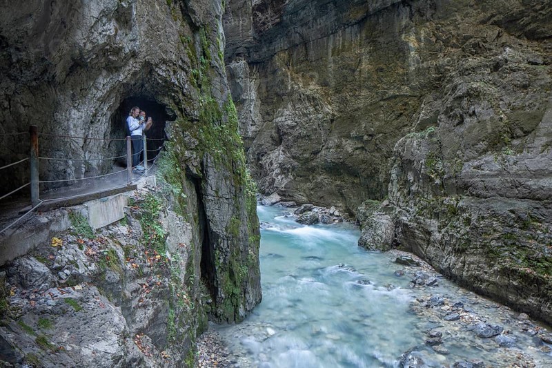 Partnachklamm Gorge, Garmisch-Partenkirchen, Upper Bavaria, Bavaria, Germany, Europe