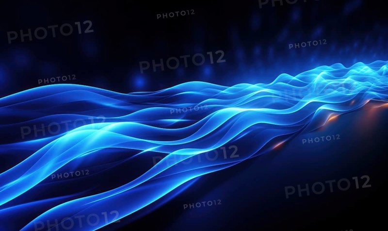 Abstract background with glowing lines and waves AI generated