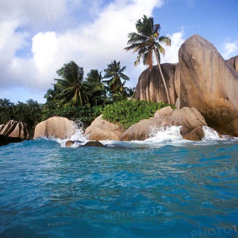 Granite rocks on Anse Source a Jean beach, La Digue, Seychelles, Africa