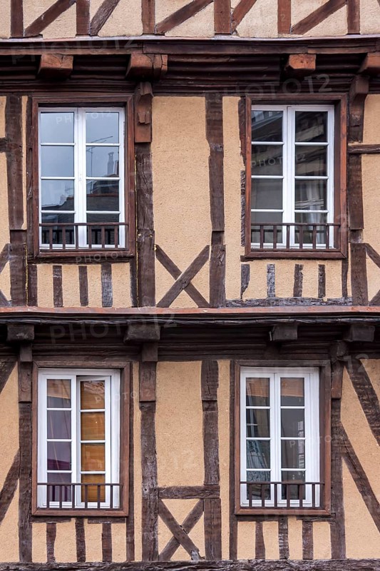Half-timbered house, half-timbered house facade, historic old town, Morlaix, Departements Finistere, Brittany, France, Europe