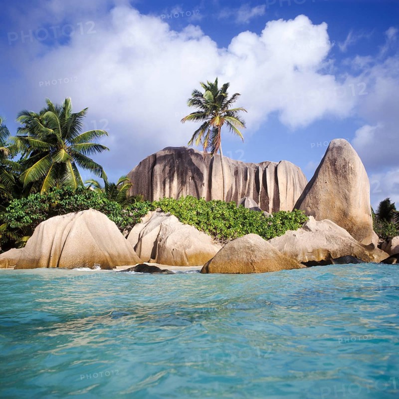 Granite rocks on Anse Source a Jean beach, La Digue, Seychelles, Indian Ocean, Africa