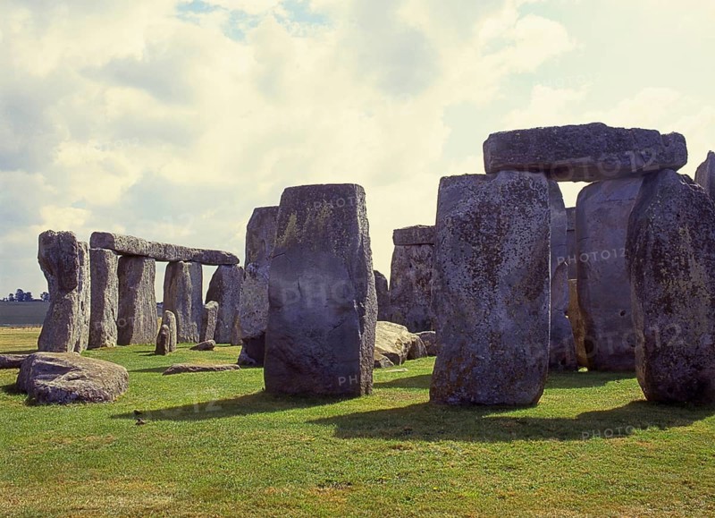 Stonehenge monument at Salisbury, England, UK, Europe. Scanned 6x6 slide