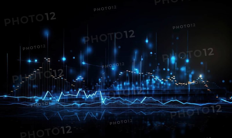 Futuristic cityscape with glowing forex chart AI generated