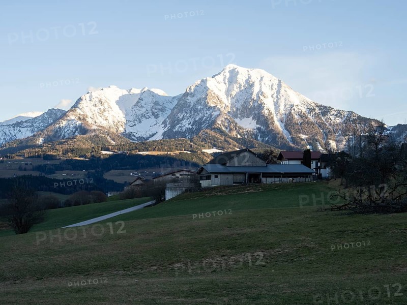 Snow-covered Alpine peaks, Little and Great Pyhrgas, Windischgarsten, Pyhrn-tidal creek region, also Pyhrn-Eisenwurzen, Traunviertel, Upper Austria, Austria, Europe