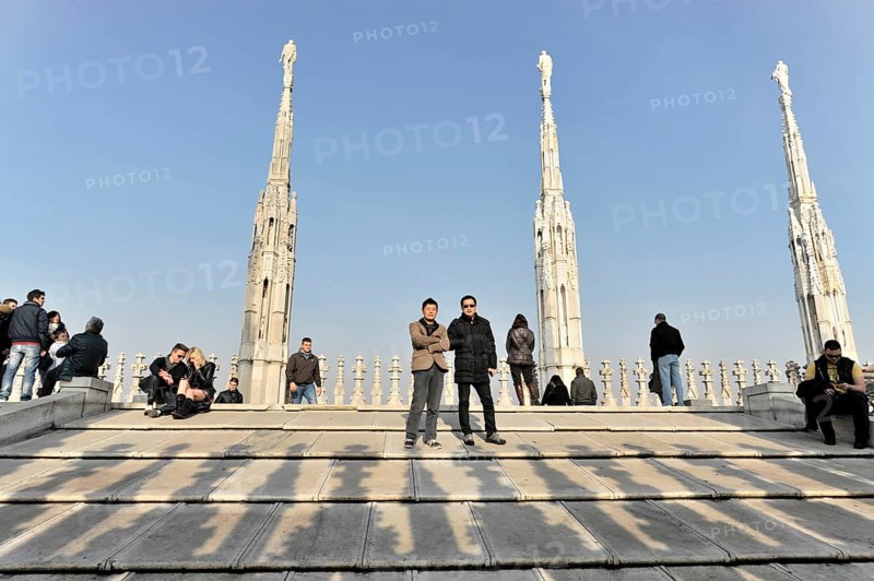 Towers, Milan Cathedral, Duomo, start of construction 1386, completion 1858, Milan, Milano, Lombardy, Italy, Europe