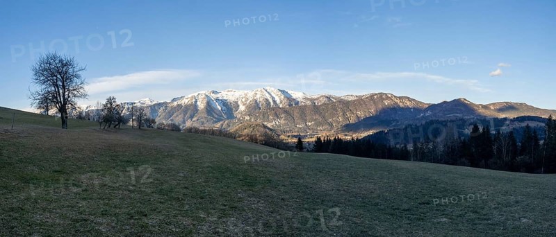 Snow-covered Alpine peaks, Sengsengebirge, panoramic shot, Spital am Pyhrn, Totes Gebirge, Pyhrn-tidal creek region, Pyhrn-Eisenwurzen, Traunviertel, Upper Austria, Austria, Europe