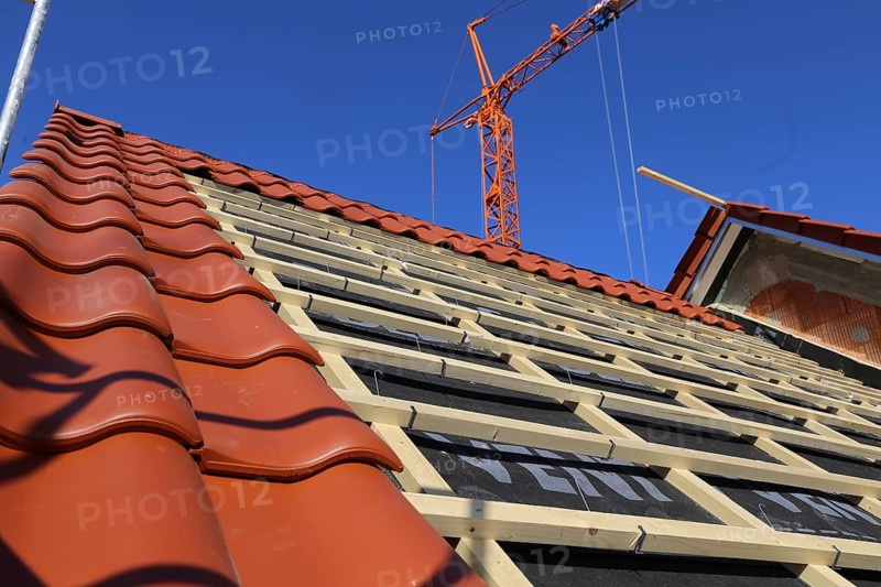 Roofing work, re-roofing of a tiled roof (Mutterstadt, Rhineland-Palatinate)