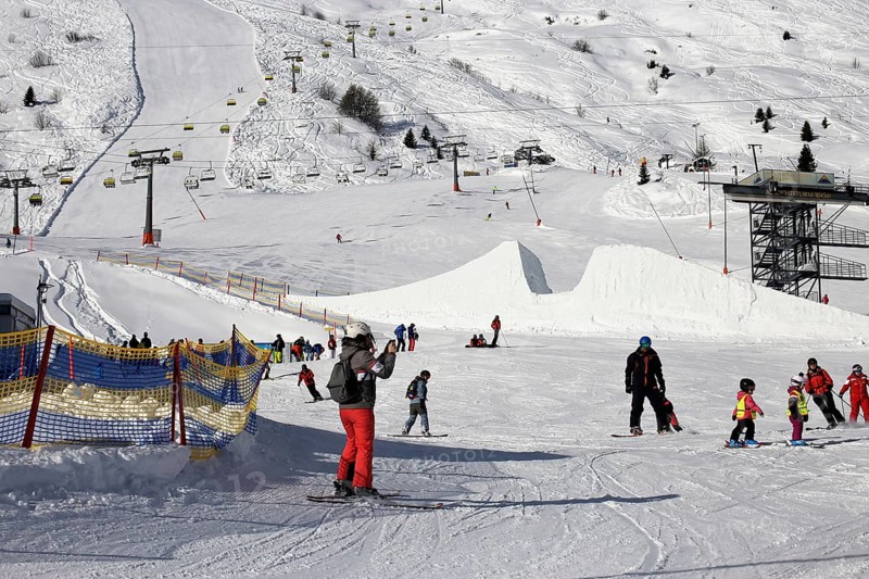 Ski piste in the Serfaus Fiss Ladis ski area, Tyrol