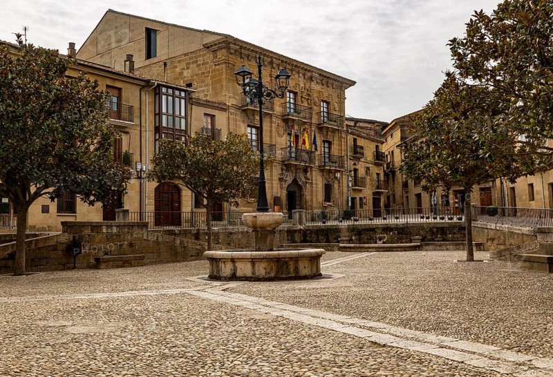 Ayuntamiento town hall building in Plaza Mayor, Briones, La Rioja Alta, Spain, Europe