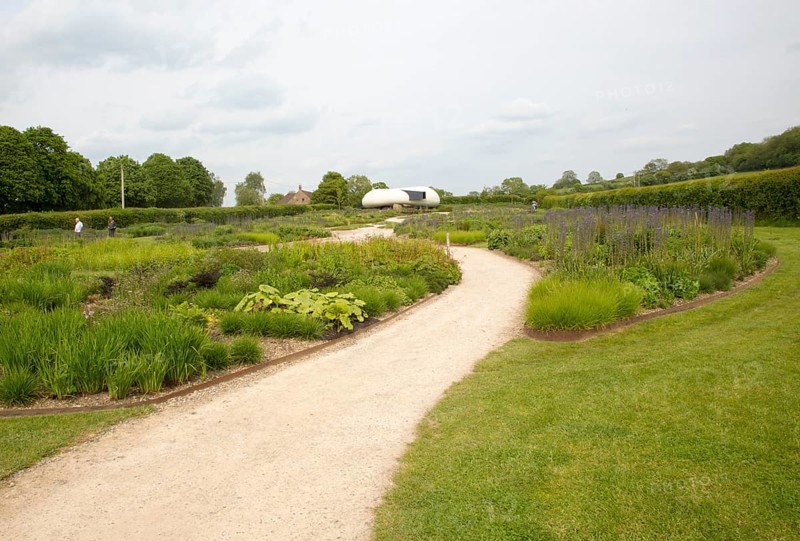 Hauser and Wirth art gallery, restaurant and garden, Durslade Farm, Bruton, Somerset, England, UK gardens designed by Piet Oudolf