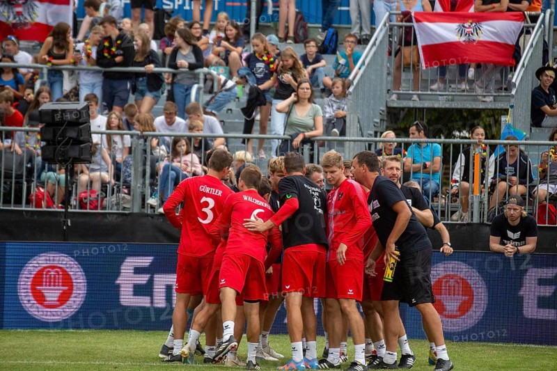 Fistball World Championship from 22.07 to 29.07.2023 in Mannheim: At the end of the preliminary round, co-favourites Austria won 3:0 sets against Chile