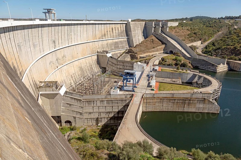 Barragem do Alqueva, Rio Guadiana river Alqueva dam hydroelectric power, Moura, Portugal, Europe