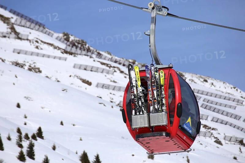 The Schoenjochbahn cable car in Fiss, Austria (20/02/2020)