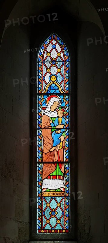 Victorian 19th century stained glass window, Lawshall church, Suffolk, England, UK by Horwood Bros