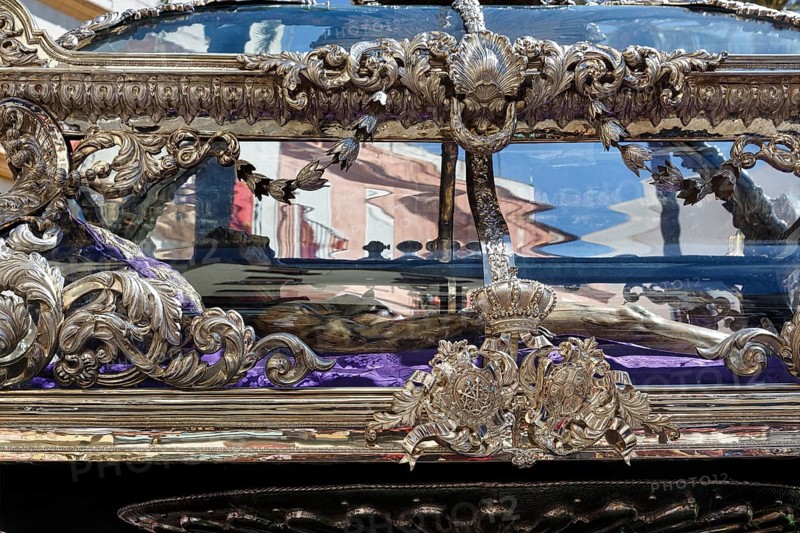 Semana Santa, procession, magnificent glass coffin, celebrations in Cadiz, detail, Spain, Europe