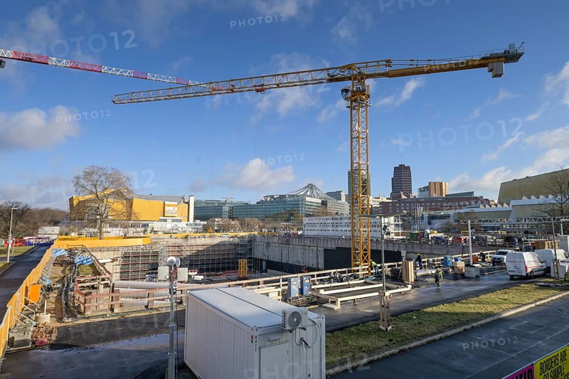 Construction site, civil engineering, Museum of the 20th century, berlin modern, Potsdamer Strasse, Kulturforum, Mitte, Berlin, Germany, Europe