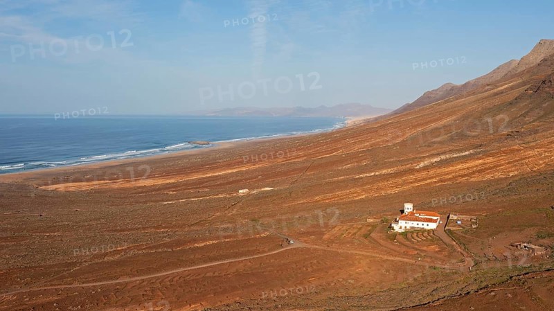 Playa de Cofete, Parque Natural Jandia, Jandia peninsula, Villa Winter, aerial view, Canary Islands, Fuerteventura, Spain, Europe