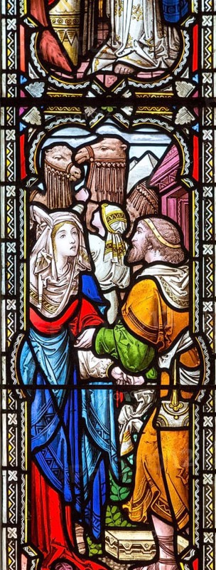 Stained glass window church of Saint Peter, Sibton, Suffolk, England, UK installed 1873 by H. Hughes